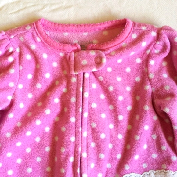 simple joys carter's fleece zipper footie sleeper pajamas 3-6 months baby girl - Picture 3 of 7